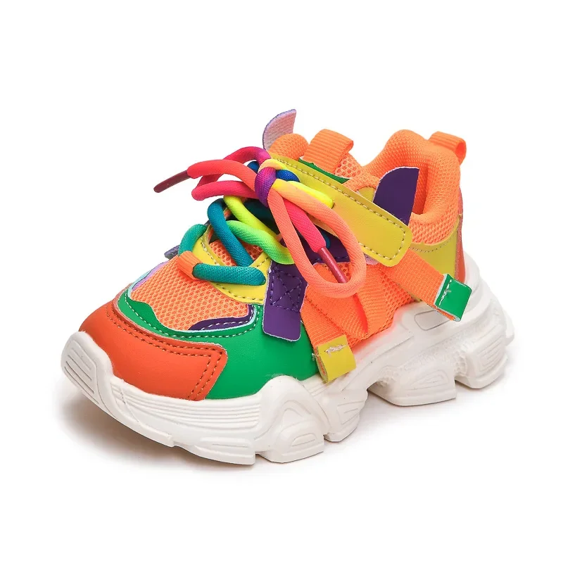 Students Sports Shoes Thick Soft Sole Boys Girls Running Shoes Colorful Fashion 2024 New Trend Children Sneakers Non-slip Casual