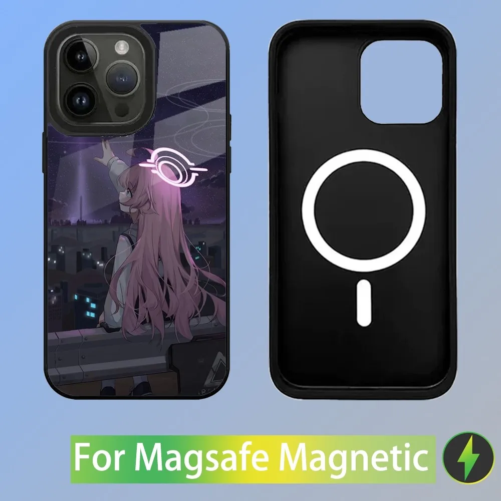 Blauw Archief Game Telefoonhoesje voor iPhone 16,15,14,13,12,11,Plus,Pro,Max Mini Magsafe Magnetisch Draadloos Opladen