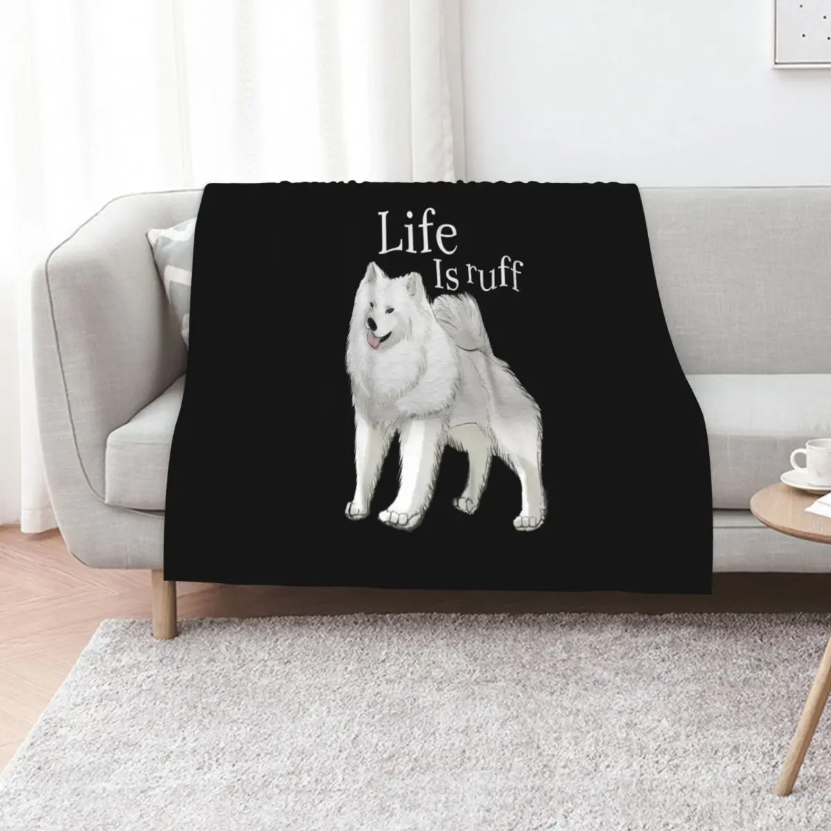 Samoyed Life Is Ruff Throw Blanket cosplay anime Decorative Sofa Decorative Beds Beautifuls Luxury Throw Vintage Blankets