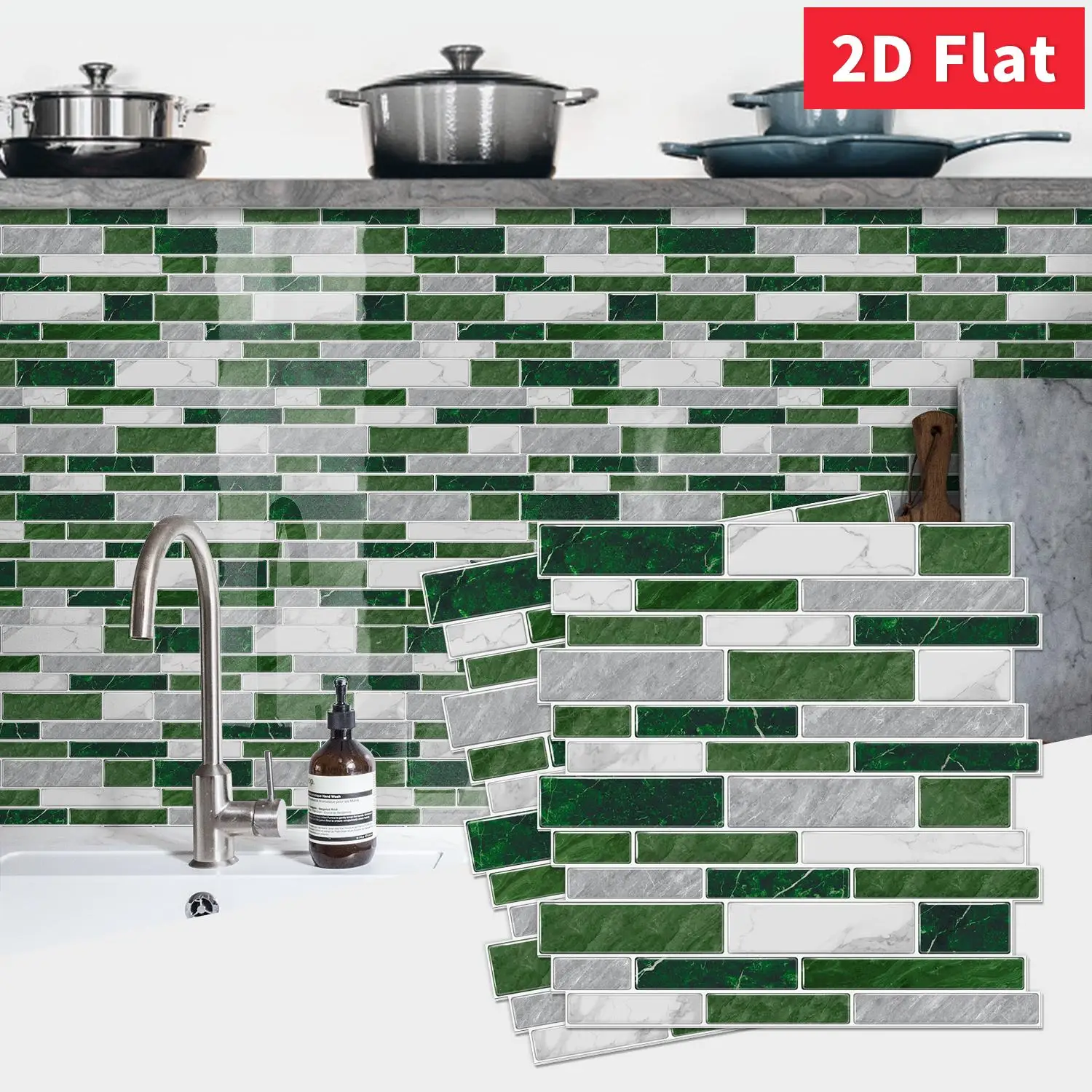 Green White Marble 12x12