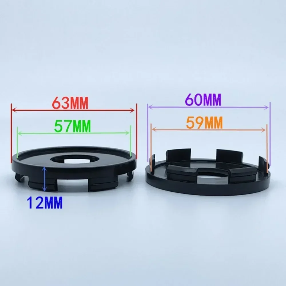 4pcs ABS 63mm ( 59MM I.D ) Blank Car Wheel Center Caps for HRE VW MAZDA BMW SKODA Rim Hub Centre Cover Car Styling Accessories