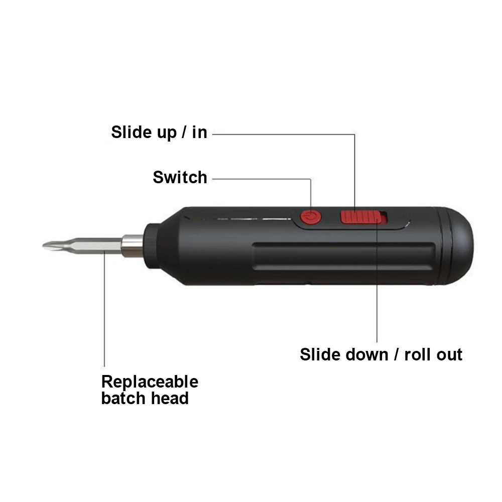 Rechargeable Cordless Screwdriver Electric Screw Driver Electric Screwdriver Battery Powerful Impact USB Wireless Screwdriver