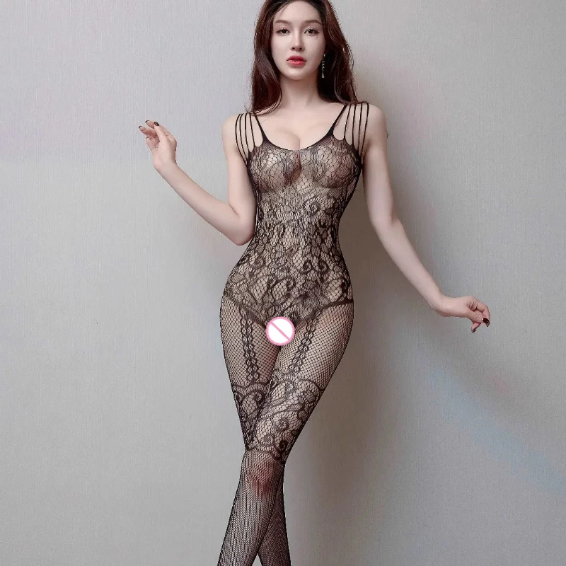 ملابس نوم نسائية بيبي دول تيدي شفافة ملابس نوم مفتوحة المنشعب ملابس داخلية مثيرة من شبكة صيد السمك قطعة واحدة أزياء مثيرة
