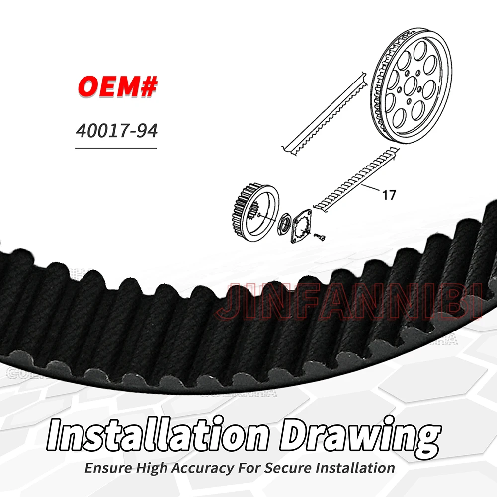 Drive Belt Replace 40017-94 For Harley-Davidson 1995-1999 Softail Series All Models, 130T, 1.5 Inch Width