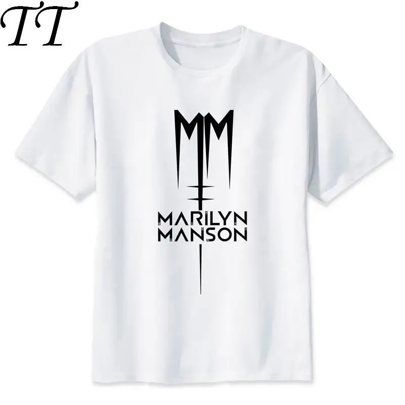 

marilyn manson print casual tshirt mens o-neck t shirts fashion men's tops men T-shirt male men M8133