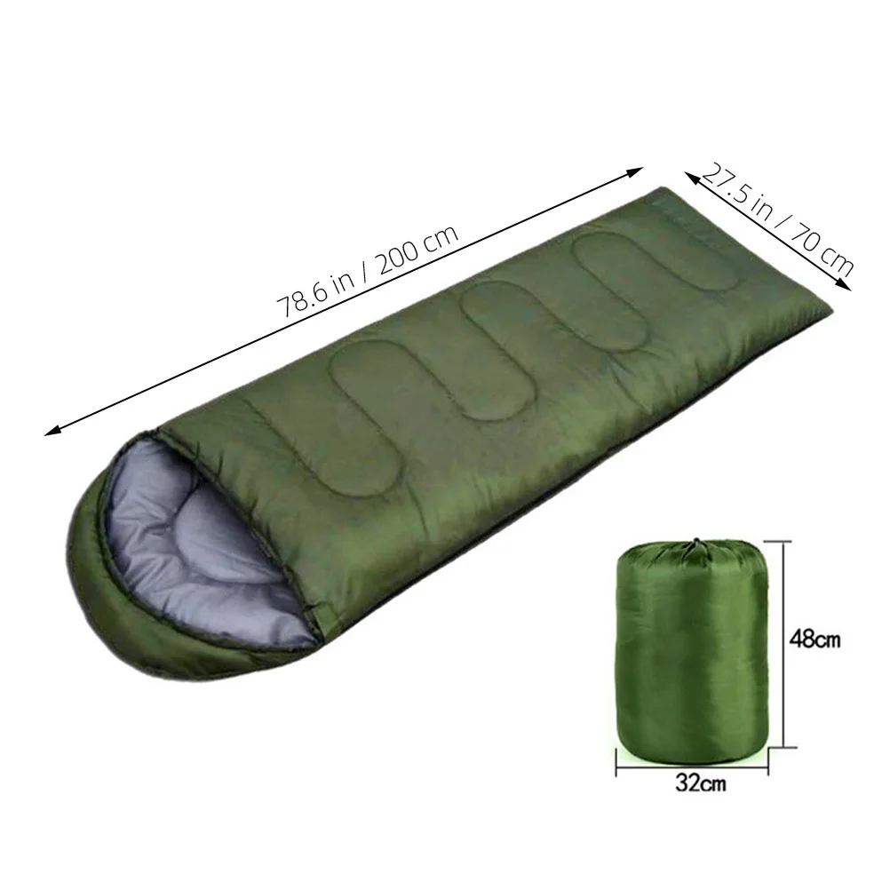 

Waterproof Sleeping Bag with Drawstring Hood for Camping Hiking Outdoor Activities Multi-Season Use Olive Green
