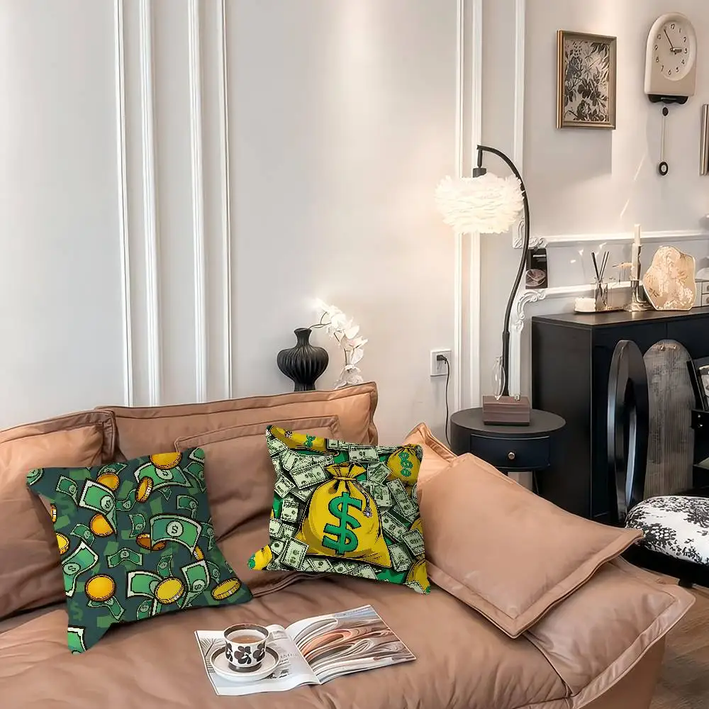 

Cartoon Currency Cushion Cover Pillowcase Upholstery Sofa Throw Pillow Home Decor Pillowcas