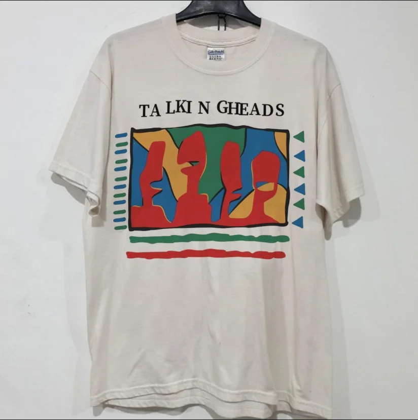 Talking Heads band 90s white T shirt, Gift Shirt