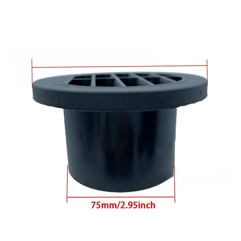 1PC 60mm/75mm/90mm Diesel Heater Duct Ducting Air Vent Outlet Flat Round Rotatable Connector Black For Car Truck VAN Camper