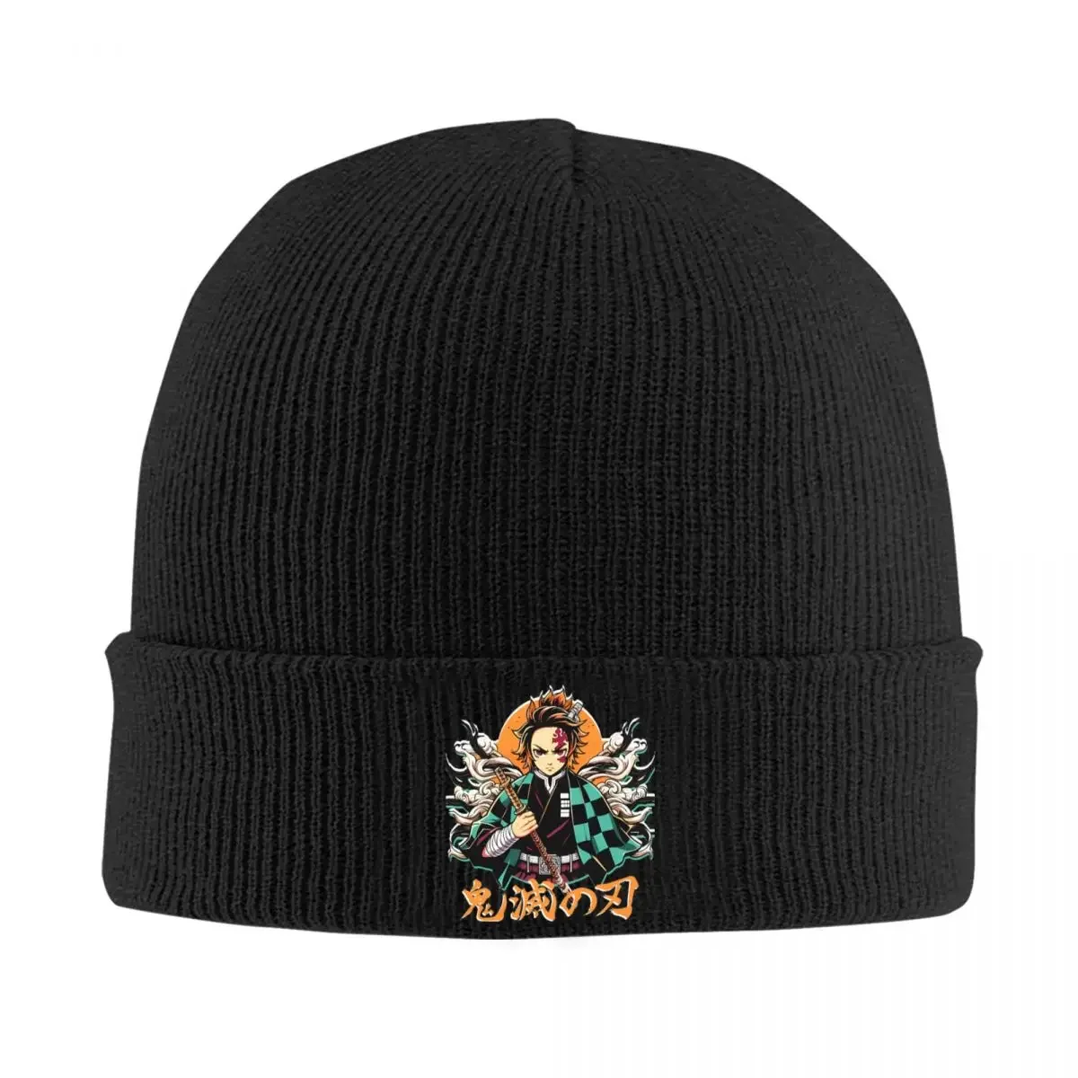 Kamado Tanjiro Anime Manga Hats Autumn Winter Skullies Beanies Street Demon Slayer Cap Men Women Skullcap