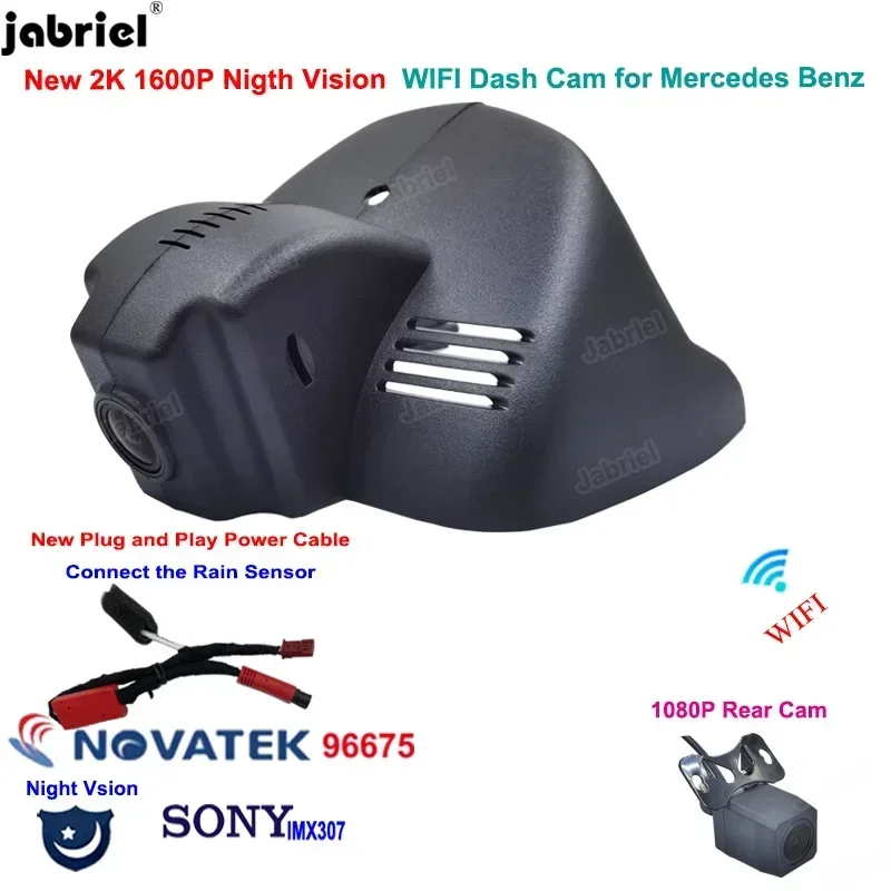 

Plug And Play Wifi UHD 1600P 2K Dash Cam Car Dvr Cameras EDR For Mercedes Benz Smart 453 for Smart fortwo forfour 453 2015-2021