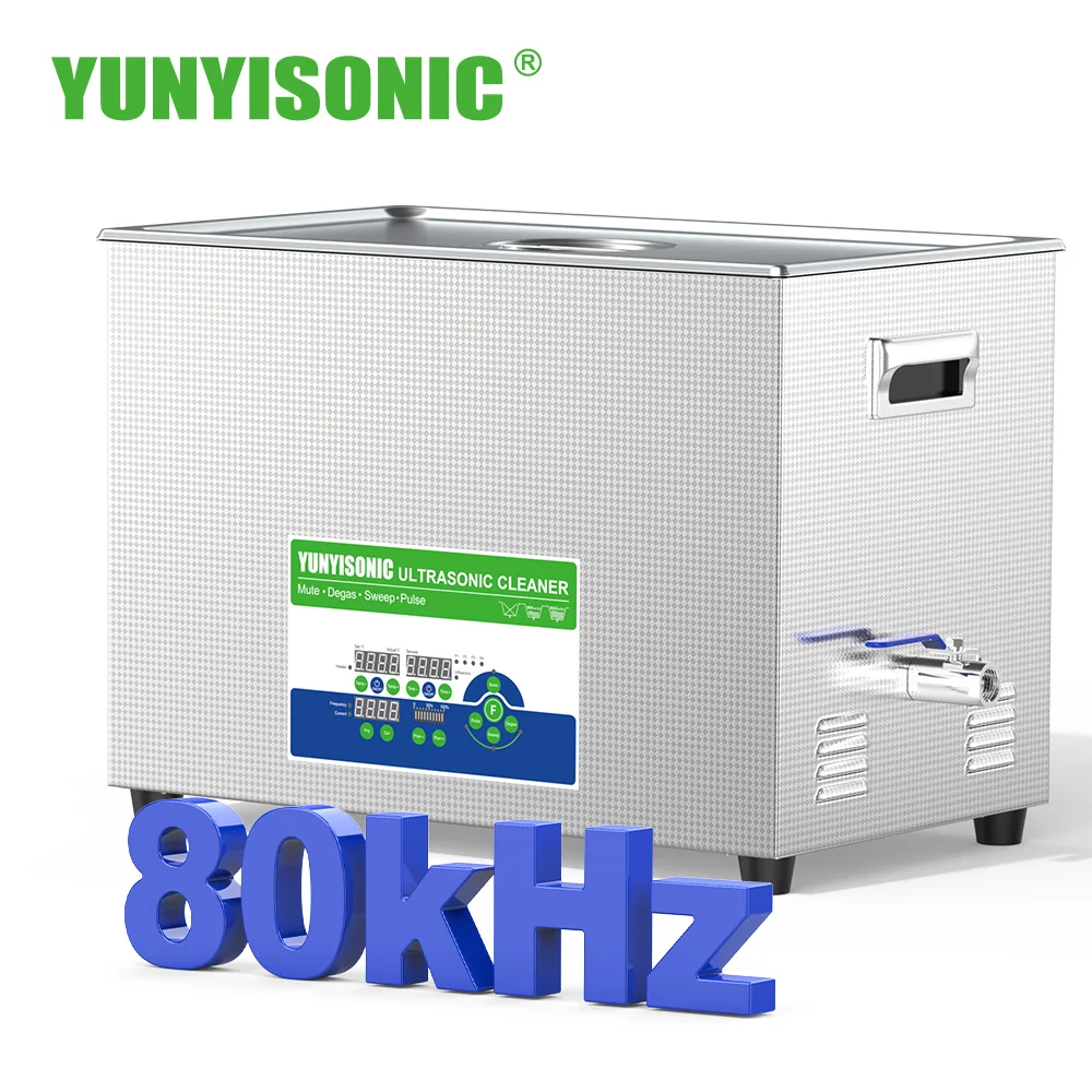 YUNYISONIC 80kHz Laboratory Ultrasonic Cleaner High-End Quiet Sweep Adjustable Power for Lab Equipment