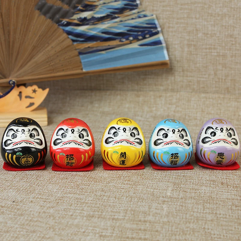 Miniature Landscape Home Decoration DIY Accessories Gifts Cartoon Ceramic Daruma Doll Crafts Lucky Charm Fortune Ornament