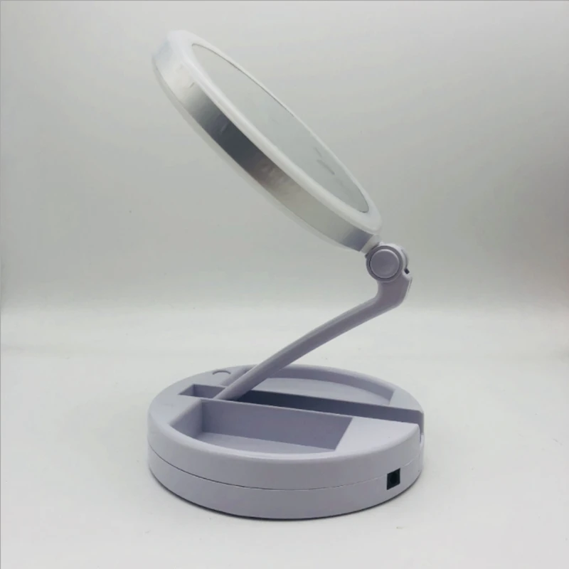 Multi-Purpose Makeup Mirror USB Desk Lamp Double-Sided Mirror Folding LED 10 Times Magnification Double-Sided Mirror