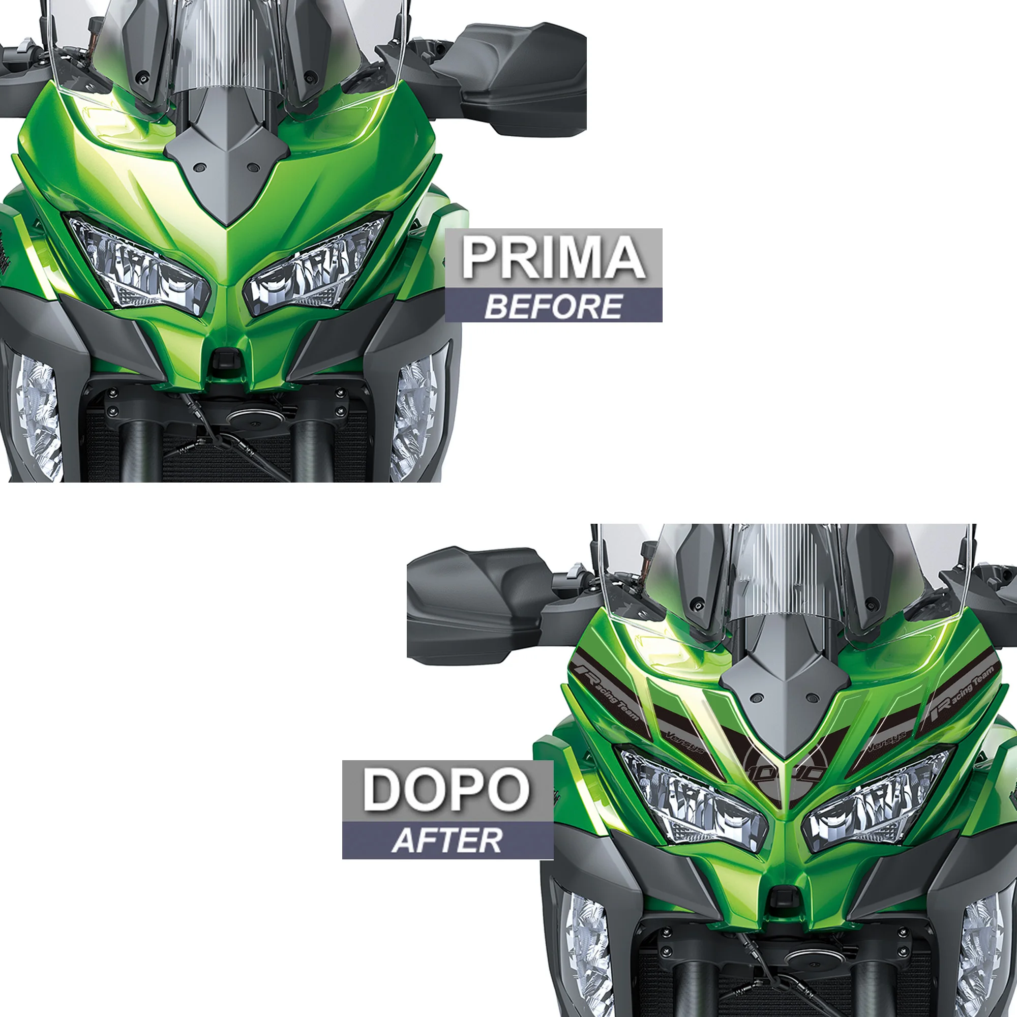 3D Gel Resin Stickers Motorcycle Tank Protection compatible with KAWASAKI VERSYS 1000