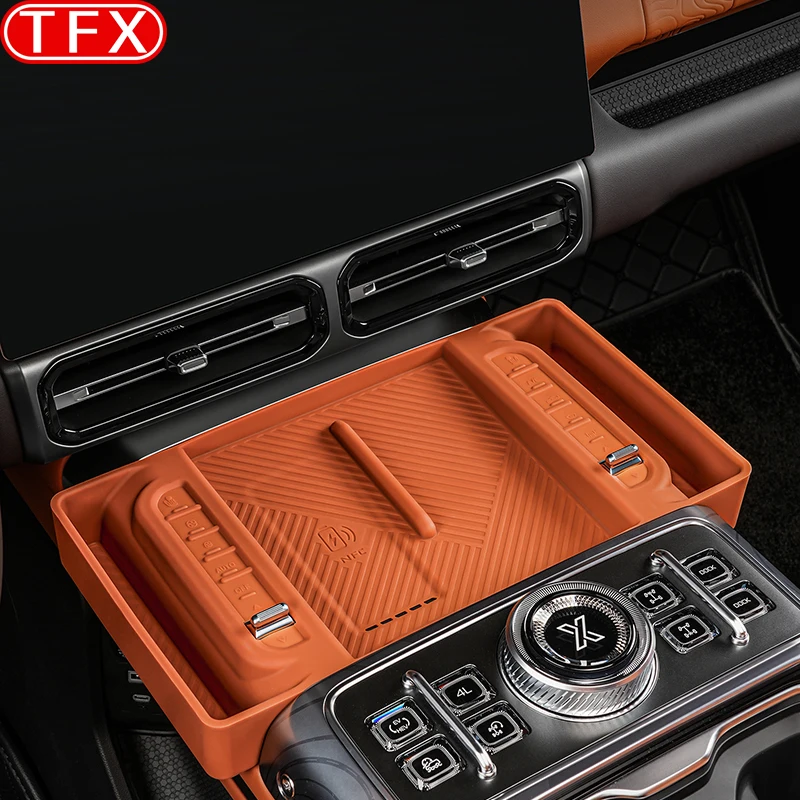 

For Jetour G700 2025 2026 Car Wireless Charging Silicone Pad Central Control Storage Box Anti Slip Pad Modification Accessories