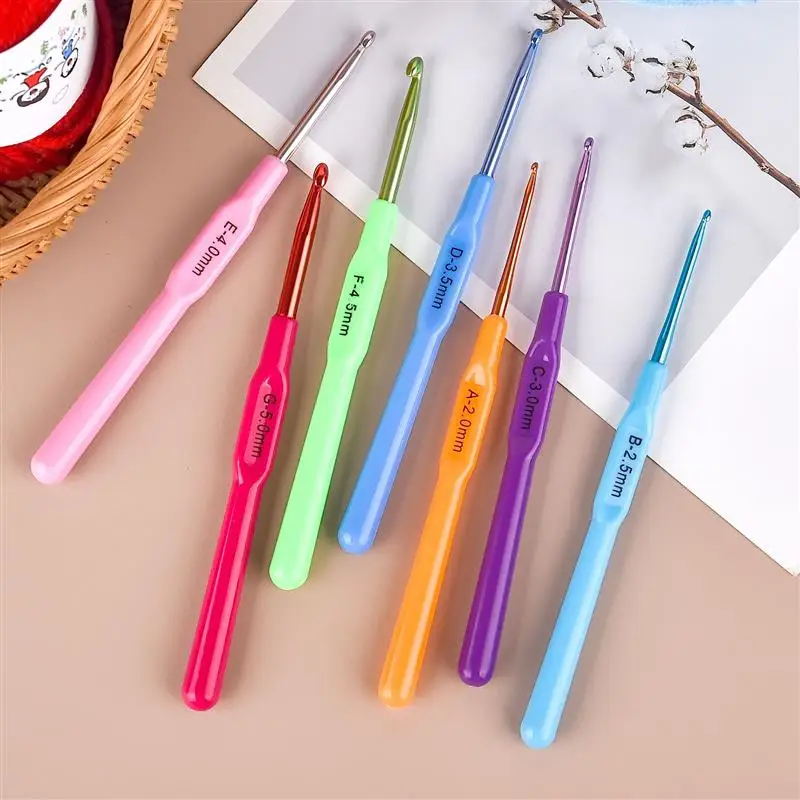 2.0-5.0mm Colorful Alumina Single-Head Crochet Knitting Sewing Tools For Beginners Sweater Needle Weaving Hook Needle