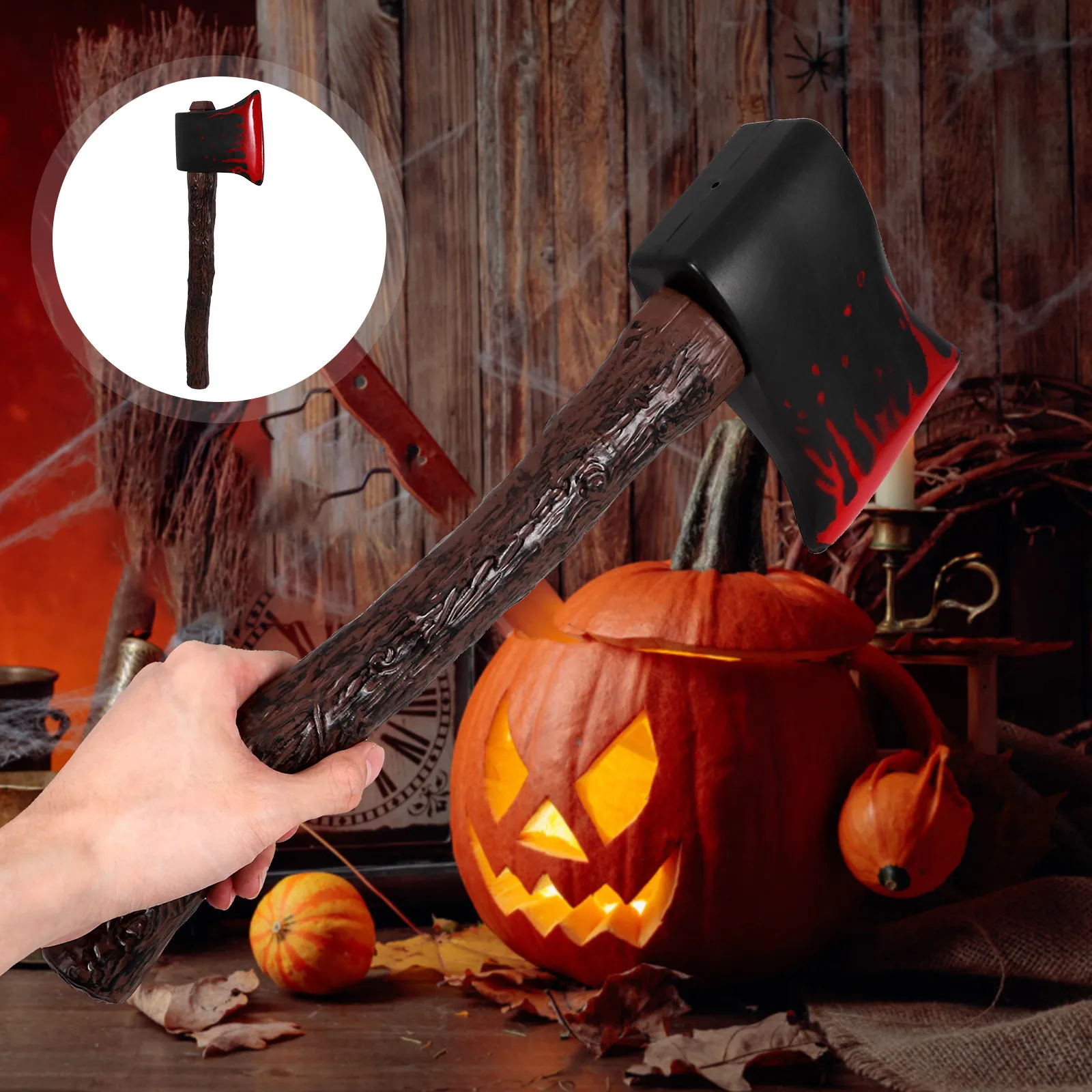 

Halloween Short Axe Prop Artificial Cosplay Decorative Axe for Stage Party Performance Halloween Supply Decorative Dress Up Prop