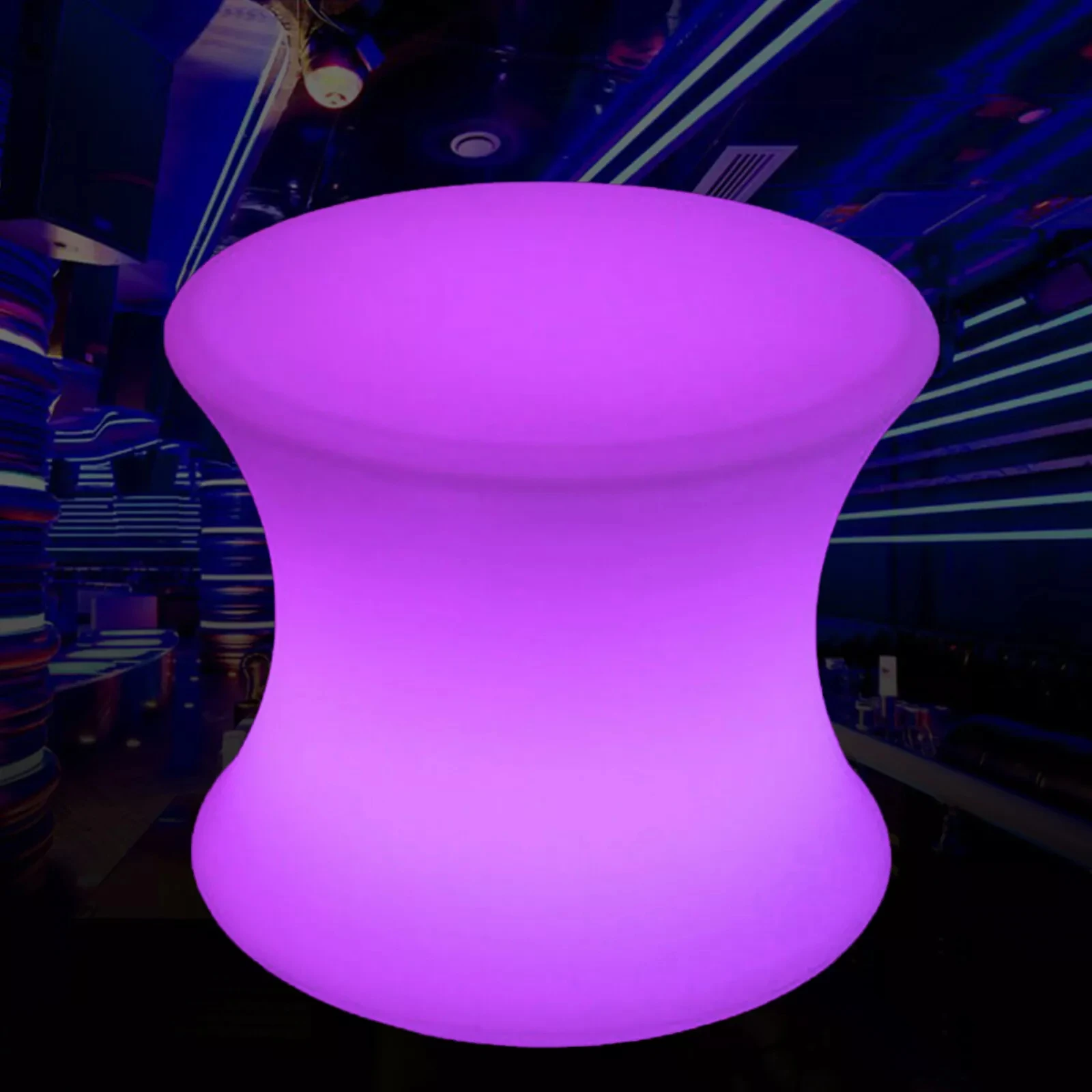 16" LED Color Light Up Bar Stool – Waterproof Square Club Seat with Remote Control for Parties & Bars