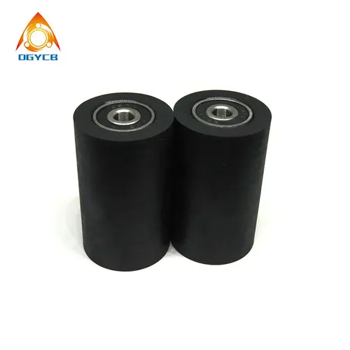 Imagen 1 del producto 1 rodillo de doble rodamiento de poliuretano PU 6x30x50 PUT62630-50 rueda guía plana silenciosa diámetro 30mm diámetro 6mm polea de goma 6*30*50