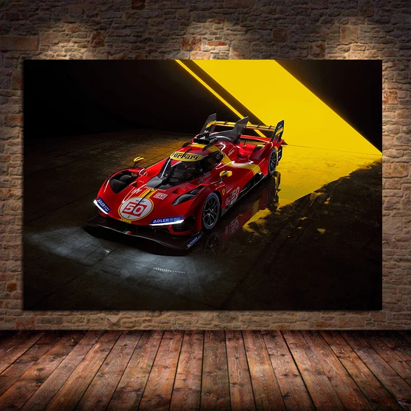 Le Mans Red 499P Supercar Wall Art, HD Canvas Print Poster, Home, Living Room, Room, Club, Decorative Painting