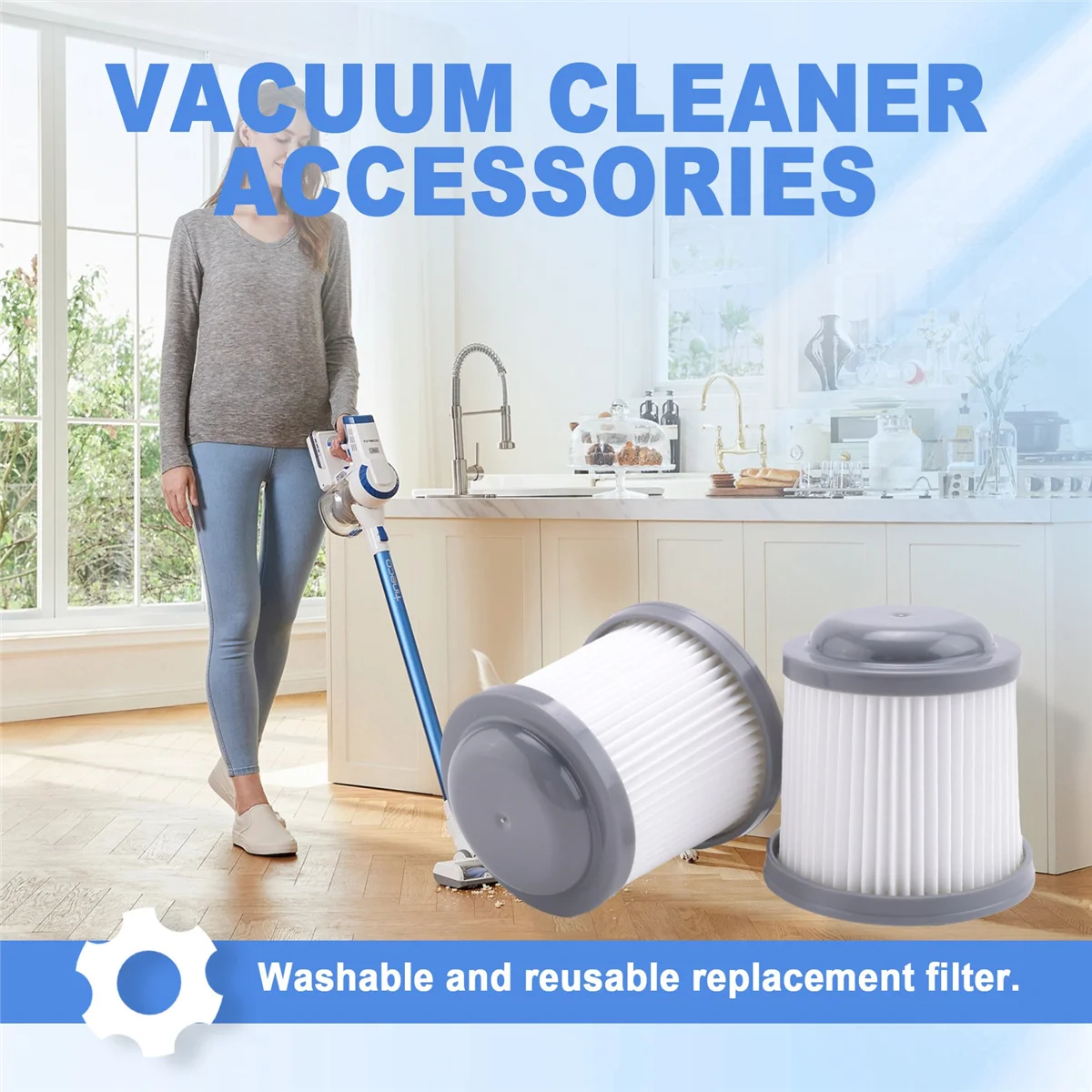 A66T 5Pcs VF90 HEPA Is Suitable for Black & Decker Vacuum Cleaner Accessories Filter Elements PVF110 PHV1210 Filter