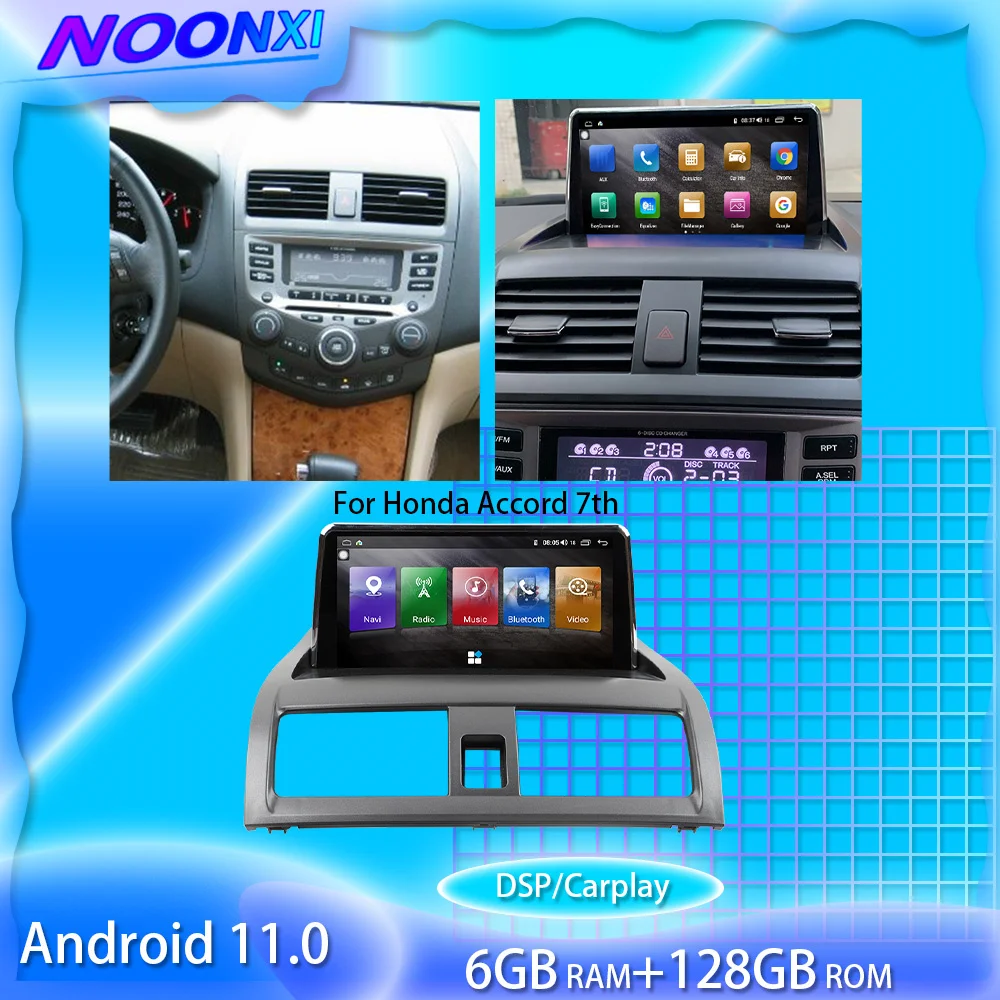 

For Honda Accord 7 Diesel 2003-2007 128G Android 11 Car Multimedia Player GPS Navigation Video DVD Radio Stereo 2 Din Head Unit