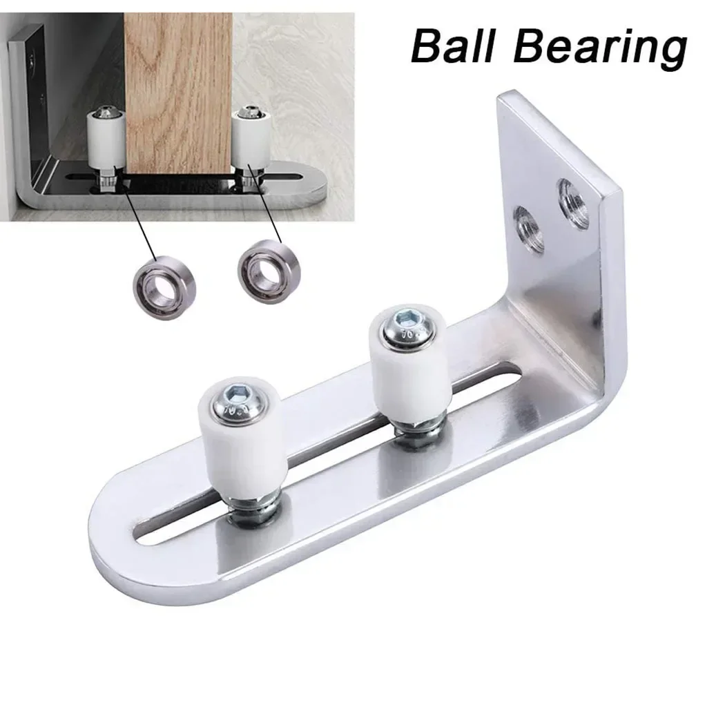 Roller Floor Guide Accessories Adjustable Barn Door Hardware Parts Sliding Stainless Steel Wall Mounted Practical