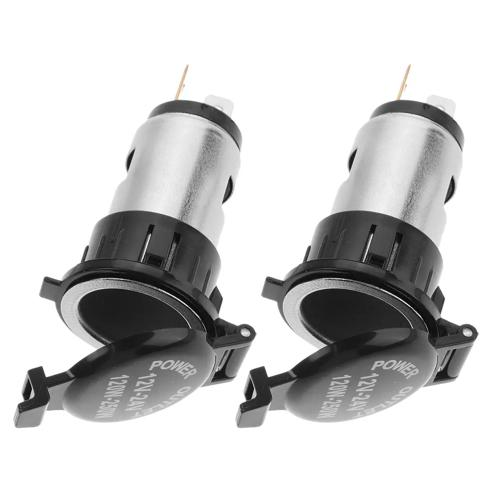 

2pcs Car Cigarette Lighter Socket Adapter: Female Ignition Outlet With Usb C Fast Charging Port For Motorcycle Truck Marine