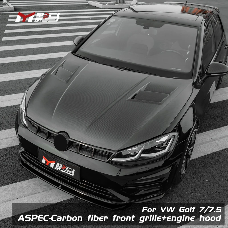 Aspec Carbon Fiber MK7 Front Bumper Grille for VW Volkswagen Golf7 7.5 MK7 MK7.5 2013-2020