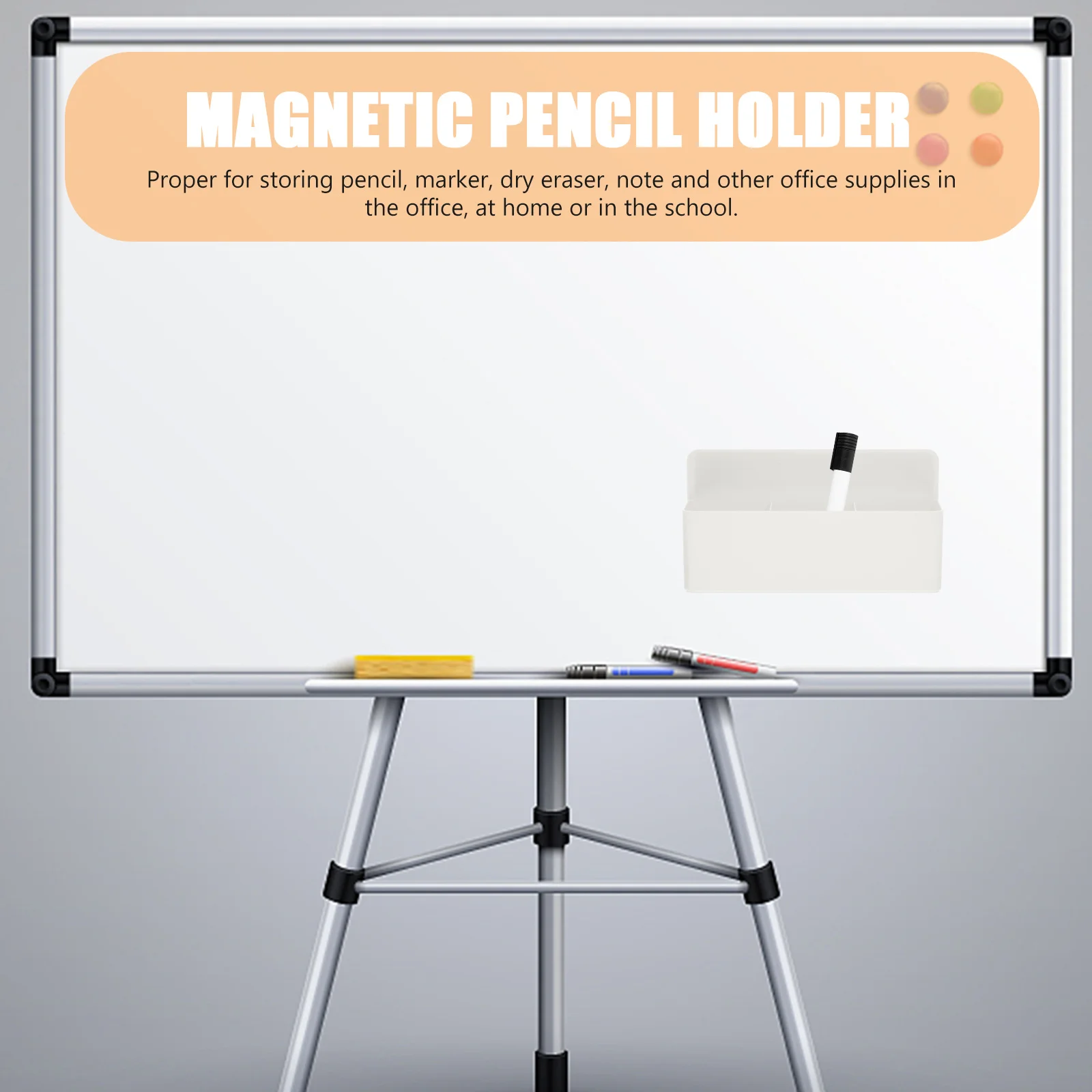 

Whiteboard Magnetic Marker Holder Storage Box PP Dry Erase Eraser Holder Office Pen Organizer Dry Erase Marker Holders