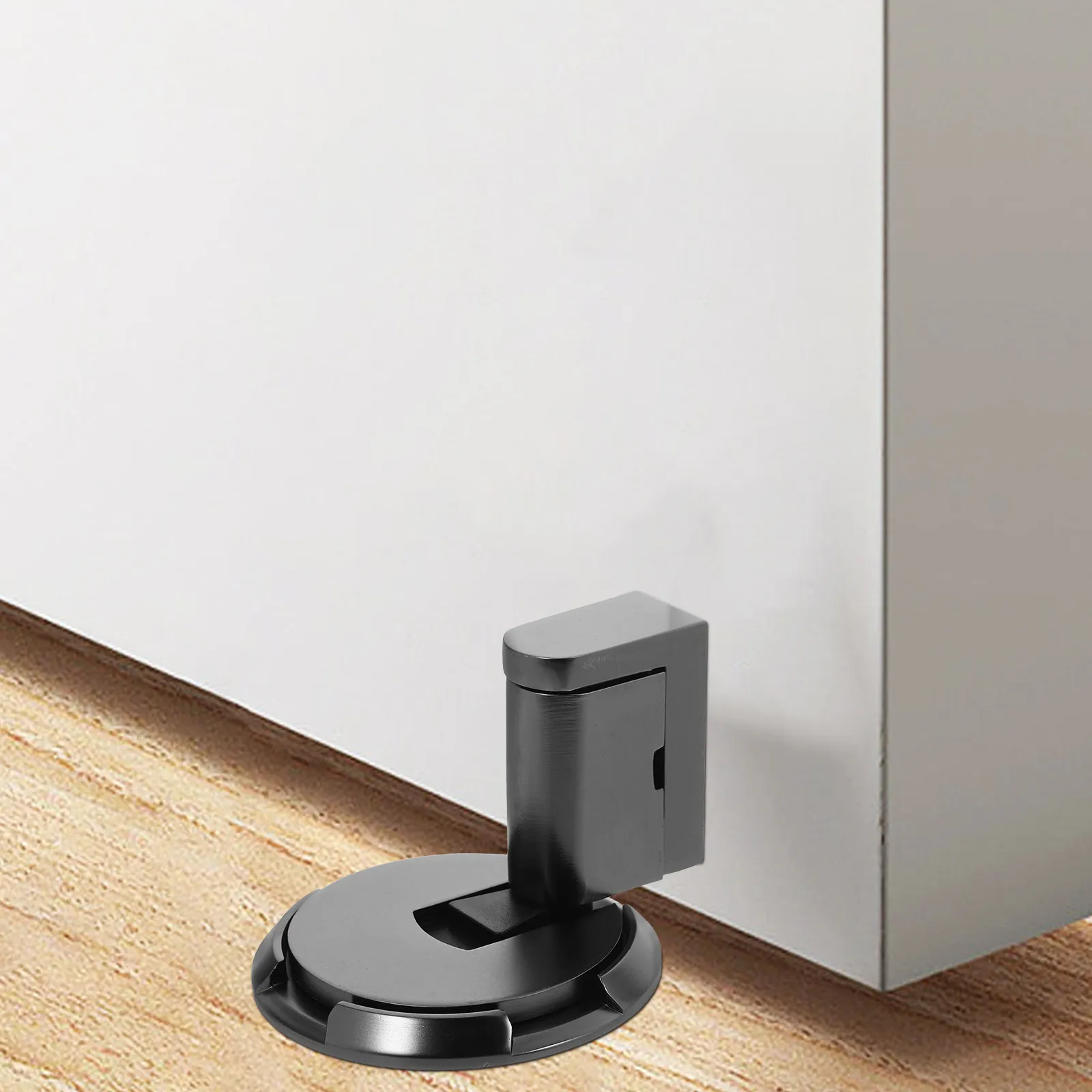 Windproof No-Drill Door Stopper Heavy Duty Zinc Alloy Mechanical Door Holder for Heavy Doors Narrow Frames Indoor Outdoor Use