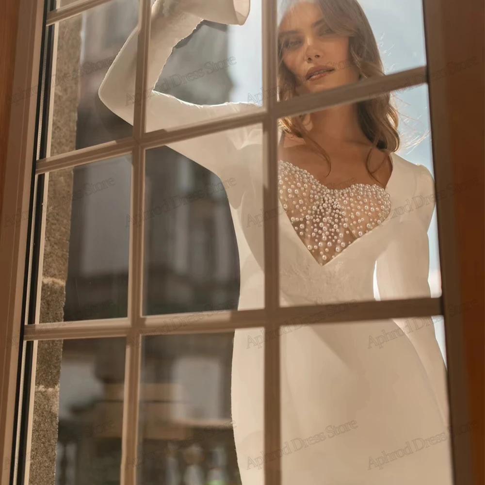 Eleganckie suknie ślubne Skromne suknie ślubne Rozkloszowane rękawy Szaty na formalne przyjęcia Urocze Vestidos De Novia Szyte na miarę 2026