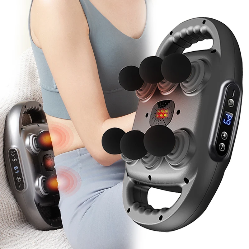 Muscle Massager Gun High Frequency Waist Massage Machine Six-head Legs Back Body Shoulder Waist Massager Professional Fascia Gun