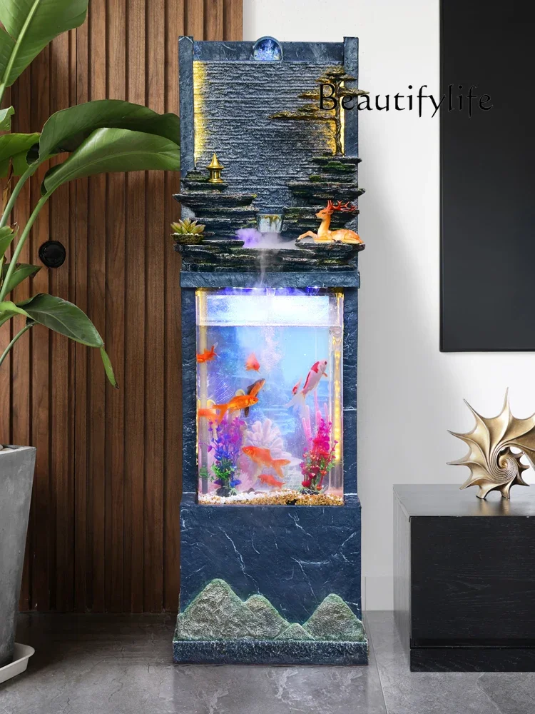 

Flowing water fish tank living room ornament circulating water floor home decoration entrance lucky feng shui wheel landscaping