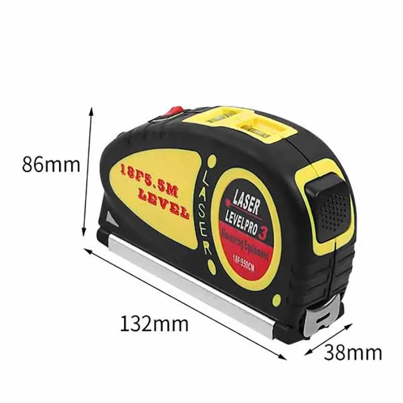 Mini Cross Line Laser Infrared Level High-precision Multifunctional Line Projector with Tape Measure Professional Measurement