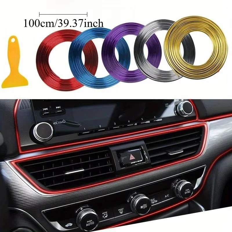 

1-3PCS 5m Lot Car Dashboard Door Edge Insert Trim Styling Interior Decorative Moulding Insert Strip With Scraper