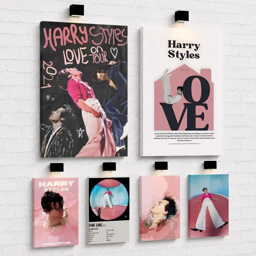 Singer H-Harry S-Styles Fashion Iconic Framed Wall Painting Framed Canvas Wall Art Print | Modern Poster | Home Hallway Decor