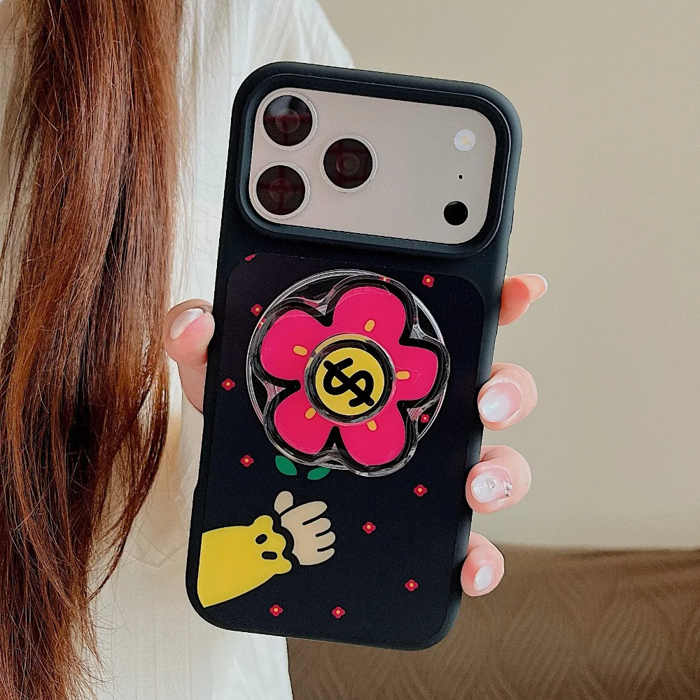 

New Arrivals Graffiti Pattern Silicone Phone Case for iPhone 17 16 15 Pro Max with Magnetic Stand
