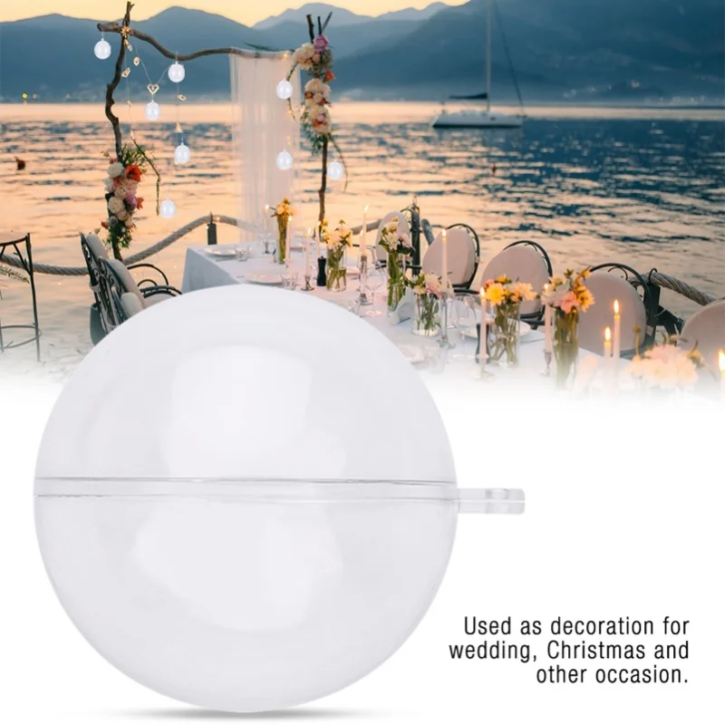 Ornamenti natalizi per matrimoni con palline di plastica trasparente riempibili da 20 pezzi