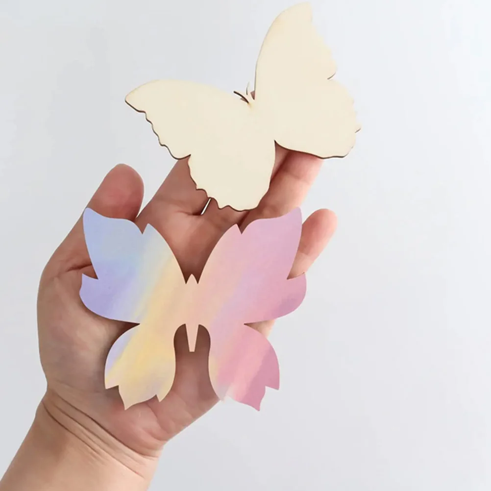 

40pcs for Crafts Craft Wooden Slices Unfinished Wood Butterflies For Crafts Slices DIY Painting Decor Craft Projects