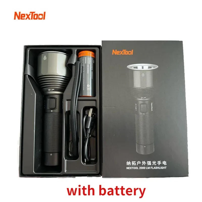 Nextool Rechargeable Flashlight 5000mAh 2000lm 380M 5 Modes IPX7 Waterproof LED Light Type-C Searching Torch for Camping Outdoor