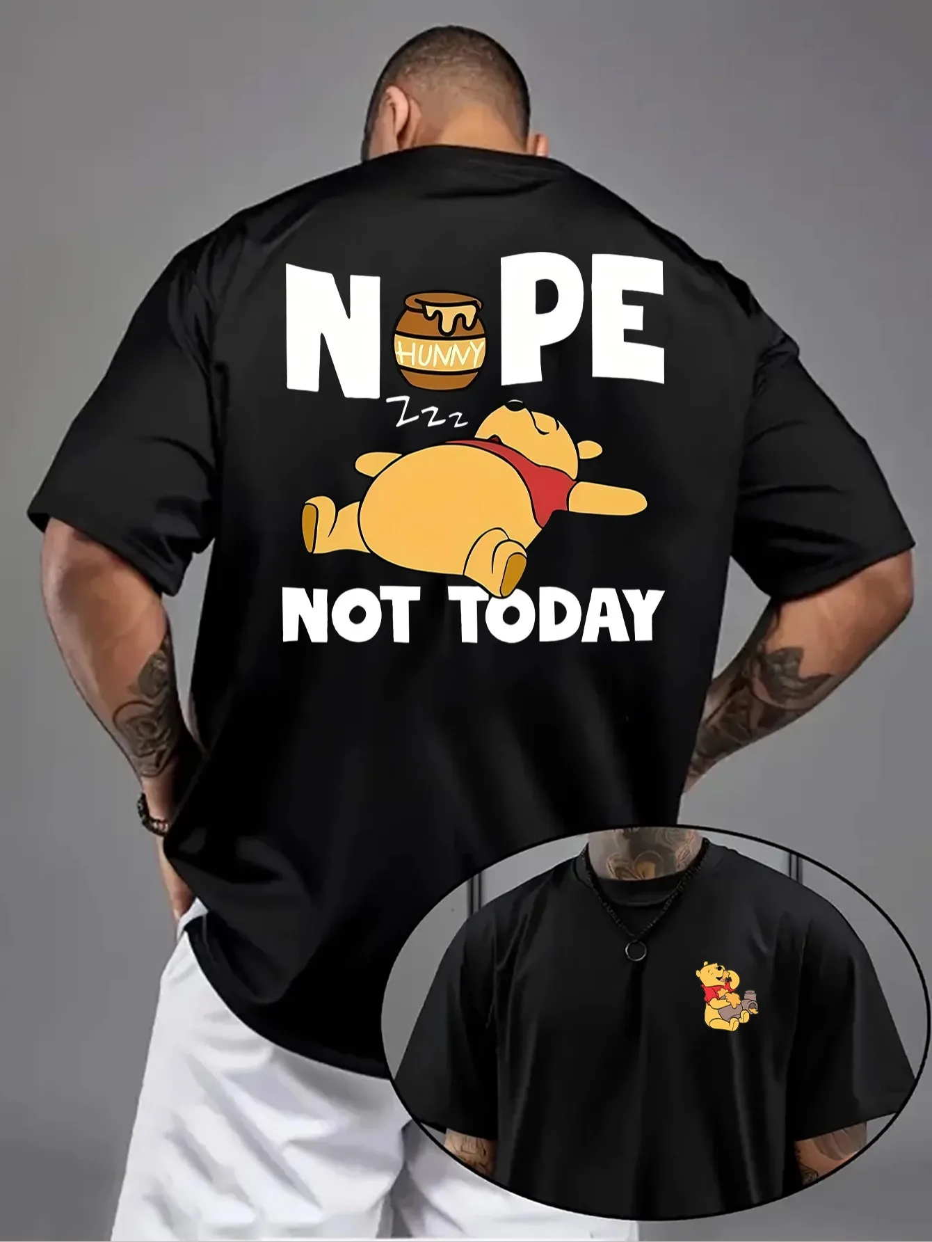 Camiseta de Winnie the Pooh de Disney para hombre y mujer, ropa de calle informal de gran tamaño, holgada, de manga corta, traje para eventos Unisex