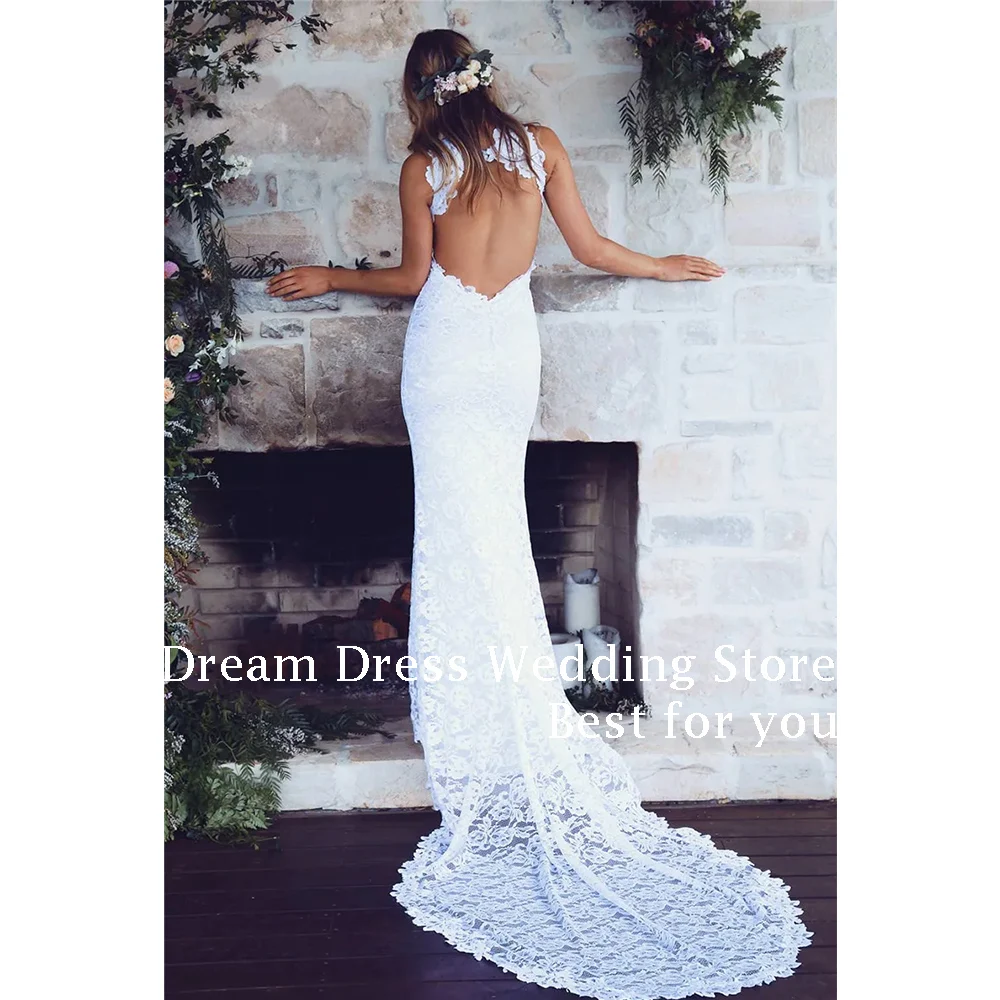 DREAM Elegante Boho Lange Brautkleider Bodenlangen Meerjungfrau Gericht Zug Bräute Kleid Maßgeschneiderte Frauen Vestidos De Novias 2024