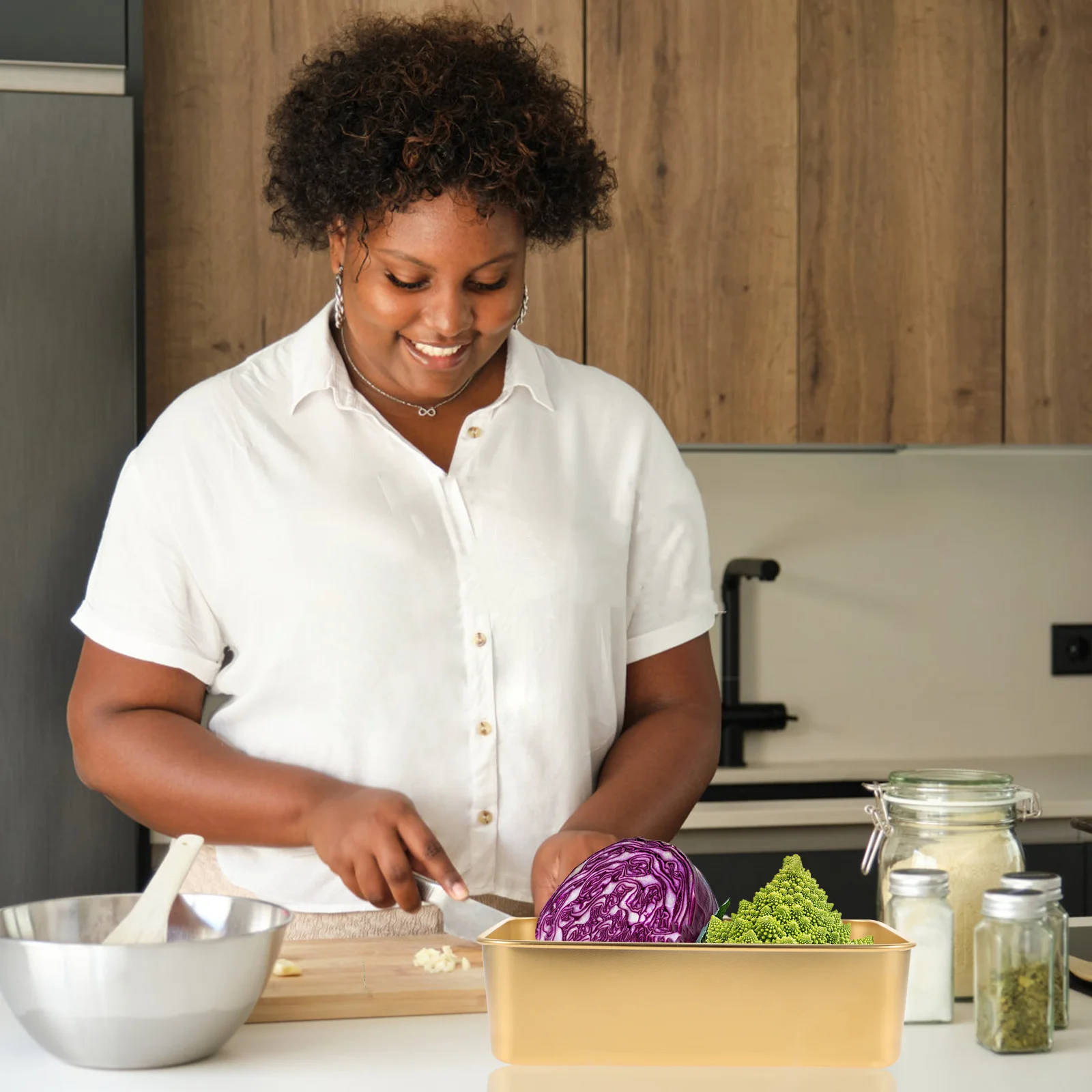 

Stainless Steel Food Plate Stackable Storage Dish For Hot Pot Bbq Camping Outdoor Vegetable Fruit Serving Snack Plate