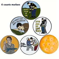6 counts Funny Happy Gilmore Golf Ball Marker Sets, Golf Accessories for Men Golfers Dad Boyfriend Husband Birthday Fathers Day