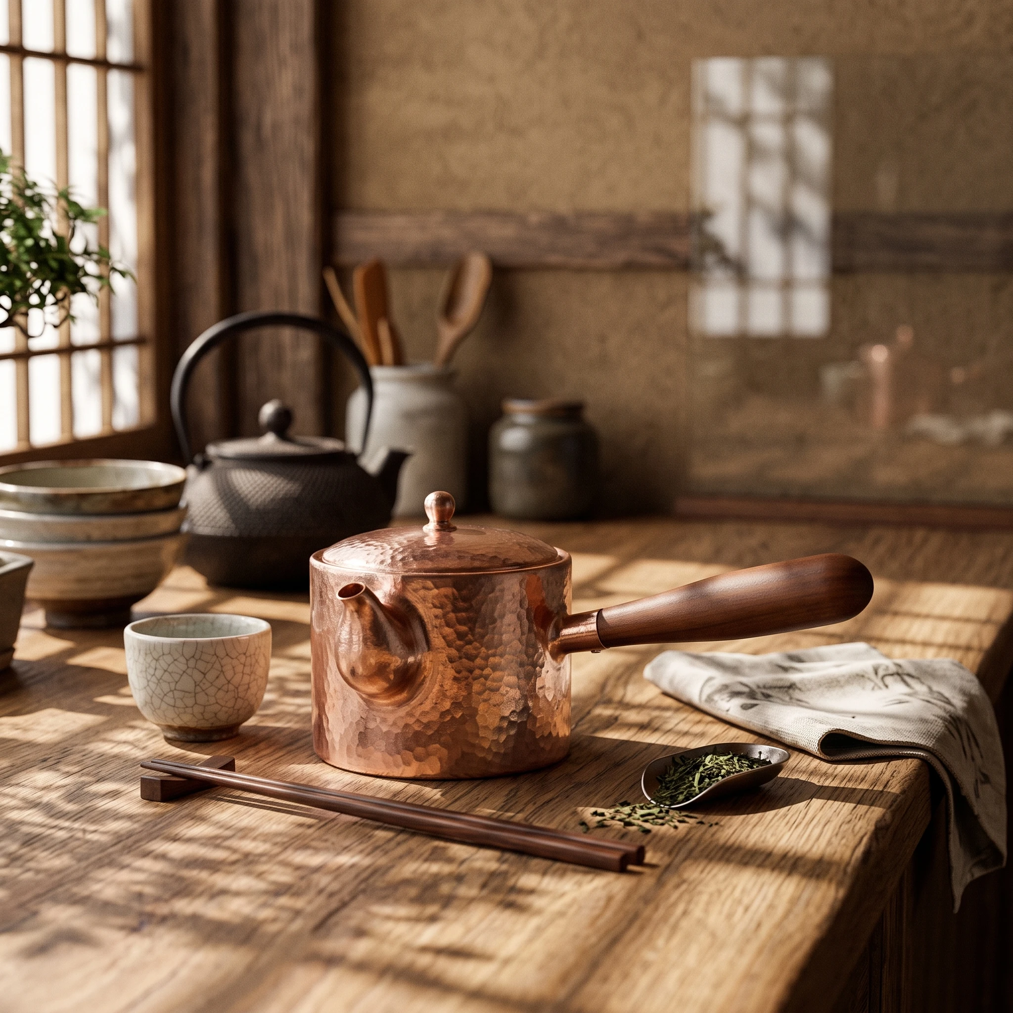 

Copper Kettle with Side Handle Hand-Made Kettle with Side Handle Teapot Handmade Vessel Classic for Collectors
