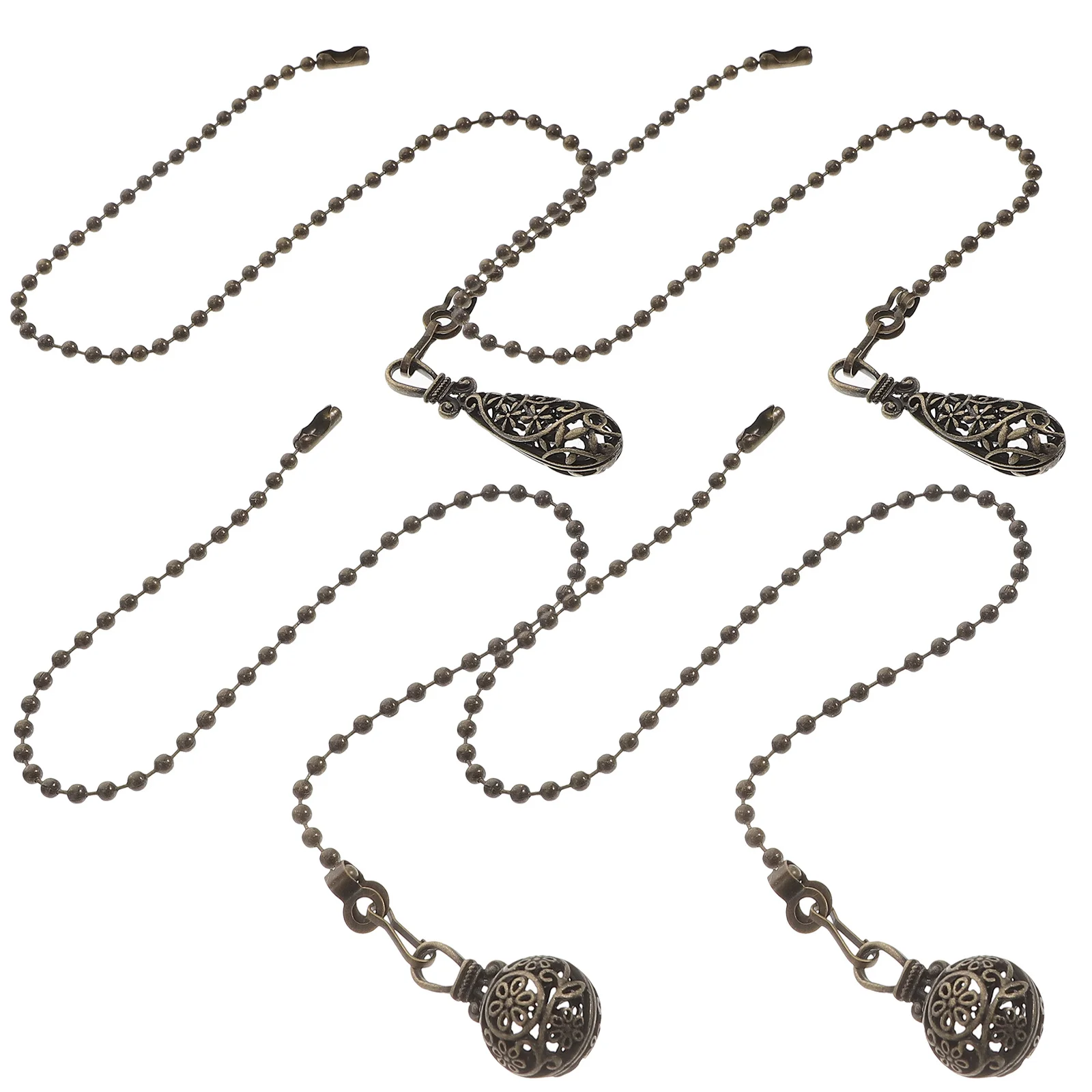 

4Pcs Retro Ceiling Fan Pull Chain Extender Classic Hanging Pendant Decorative Pull Chain for Lamp Light Fan Accessories Home