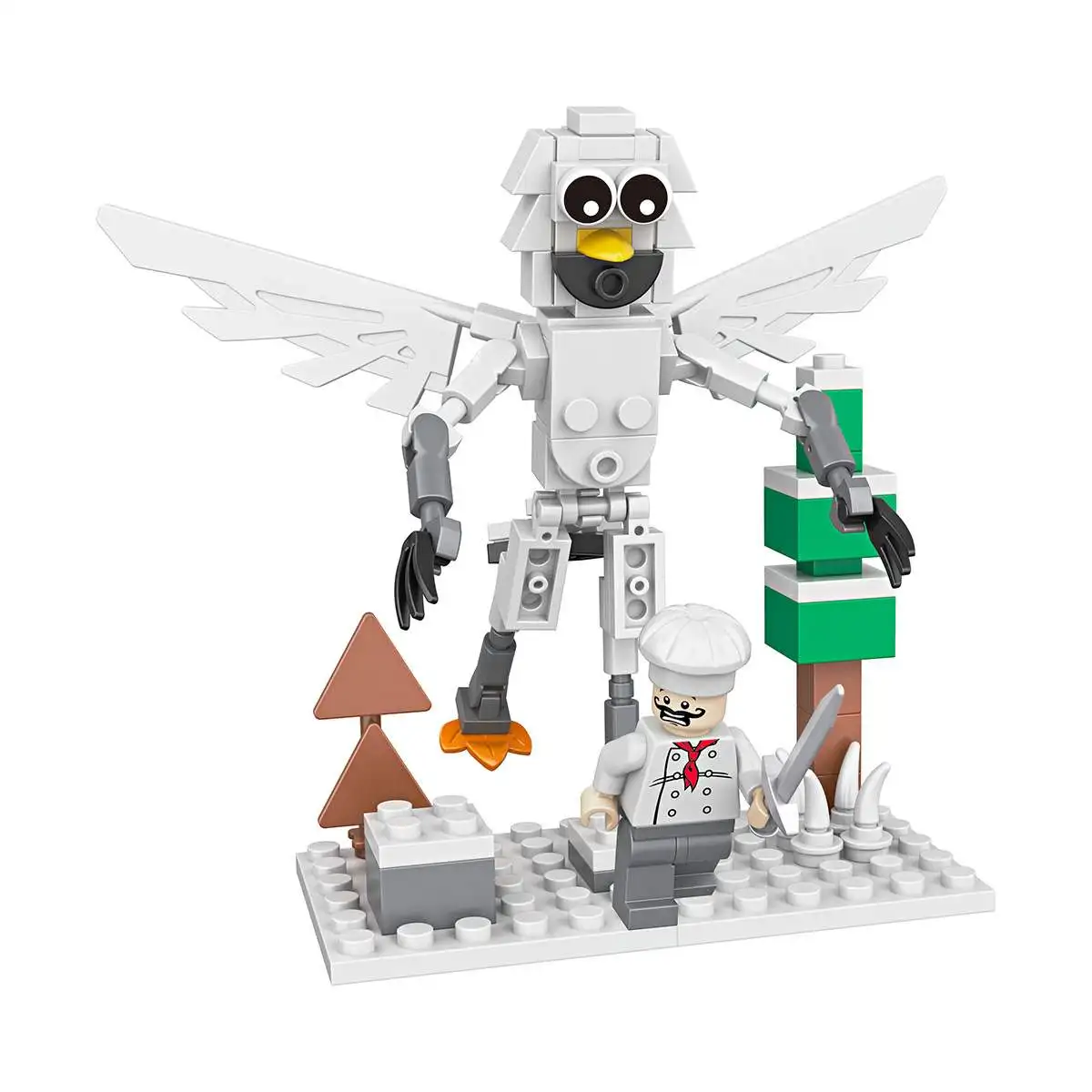 Caliente 99 noches en el bosque bloques de construcción Animal ciervo búho cabra gato mamut perder ciervo ladrillos ensamblados modelo de ensamblaje juguete para niños