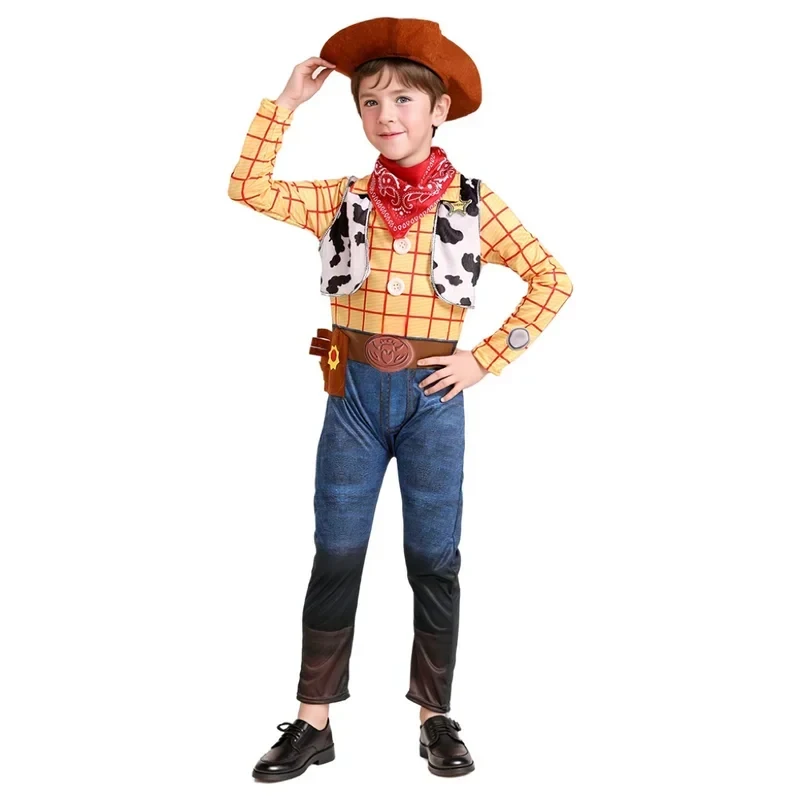 

❤2026★ Child Classic Cowboy Sheriff Animated Character Cosplay Costume For Kids Birthday Party Or Halloween Fancy Dressing Up❤